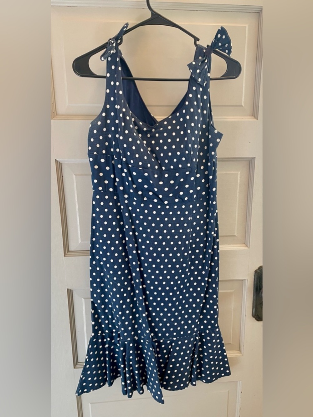 Lindy Bop Navy and White Polka Dot Dress